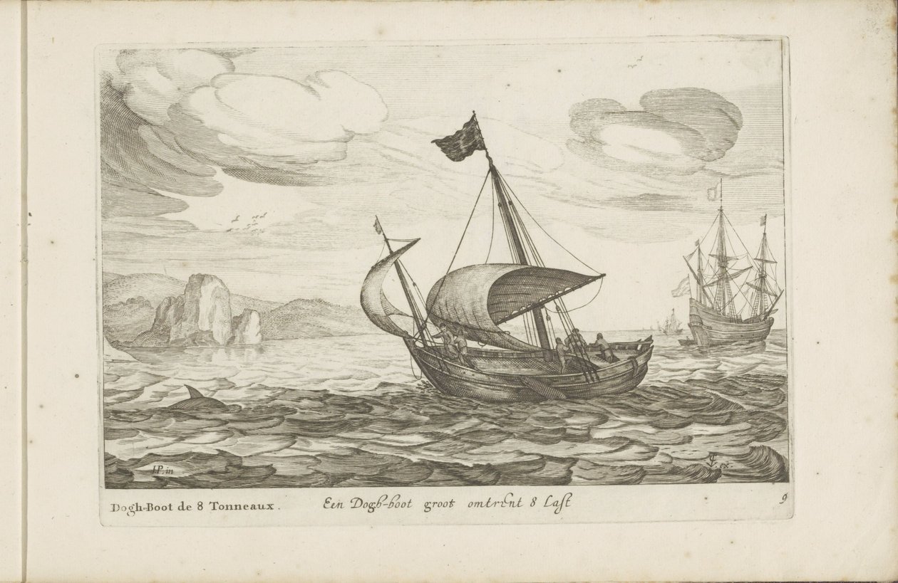 ドッグブーツのドッガー Een Dogh-boot groot about 8 Last / Dogh-Boot de 8 Tonneaux (オブジェクトのタイトル) 多様な船は、主に地域の内水域で使用されるさまざまなオランダ船のアイコン / さまざまなオランダ船のアイコン 作： Robert de Baudous（おそらく）
