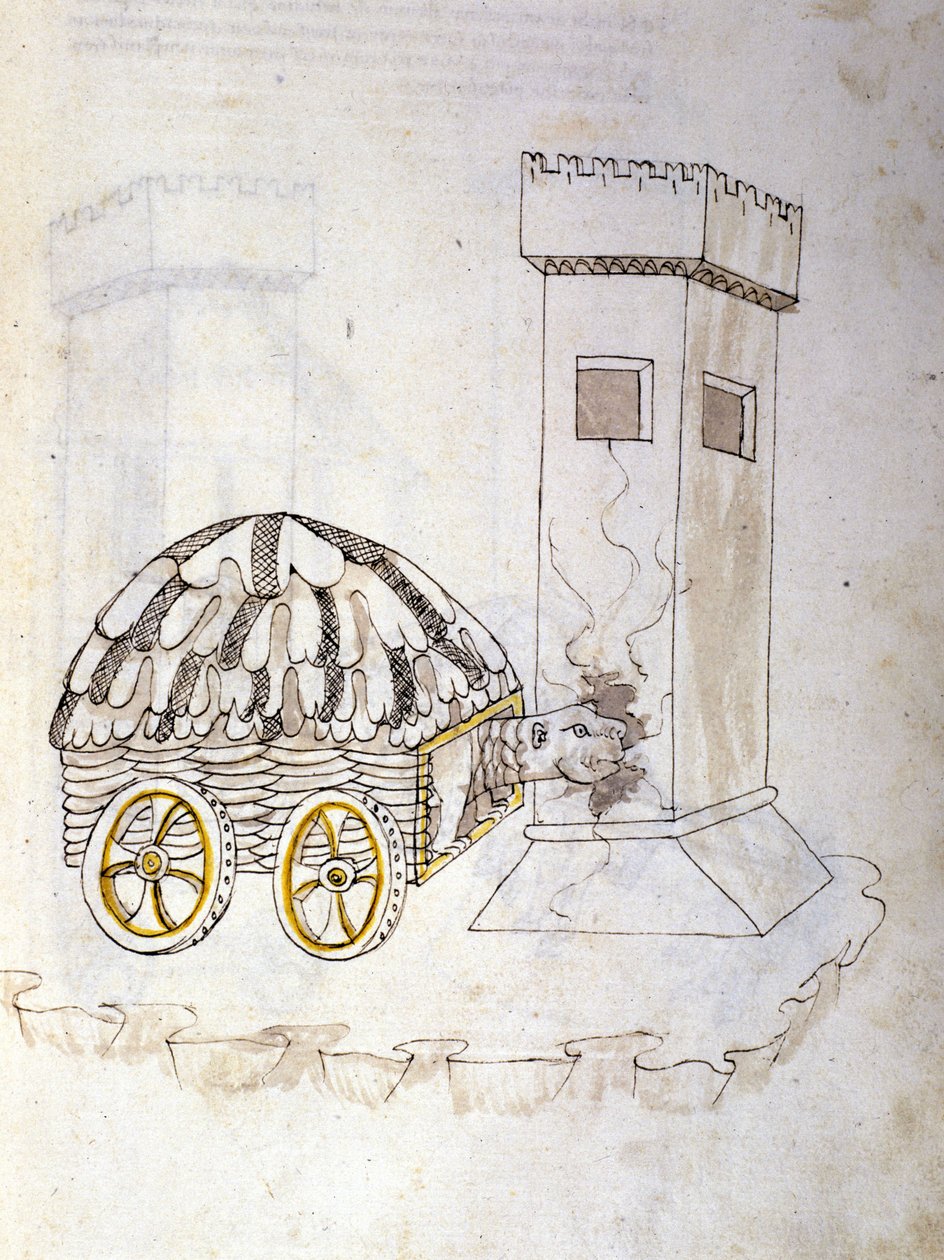 ロベルト・ヴァルトゥーリオ（1405-1483？）の「De re Militari」の挿絵。 作： ロベルト・ヴァルトゥリオ