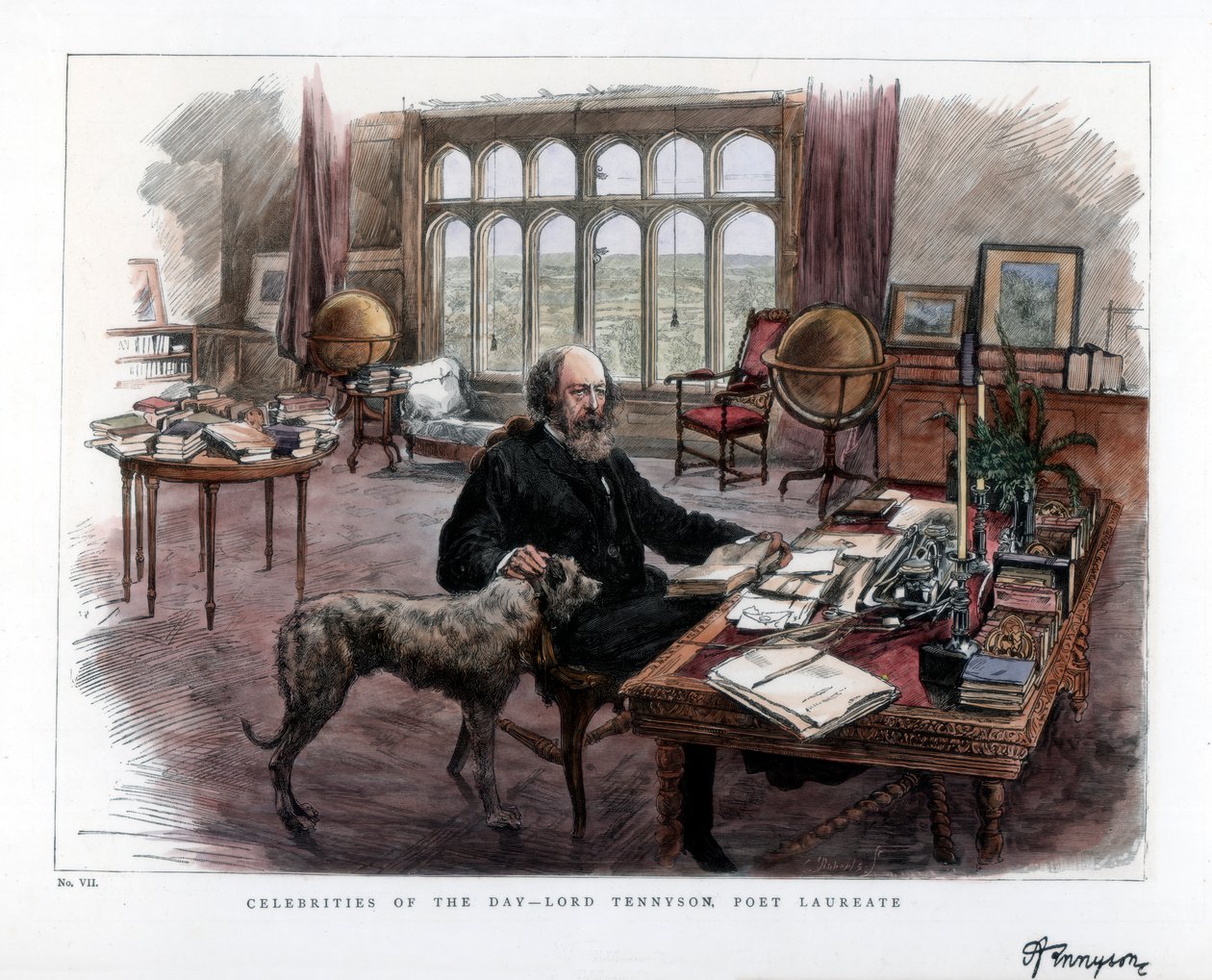 アルフレッド・ロード・テニスン 1809-1892 年、桂冠詩人、1884 年。 作： ロバーツ