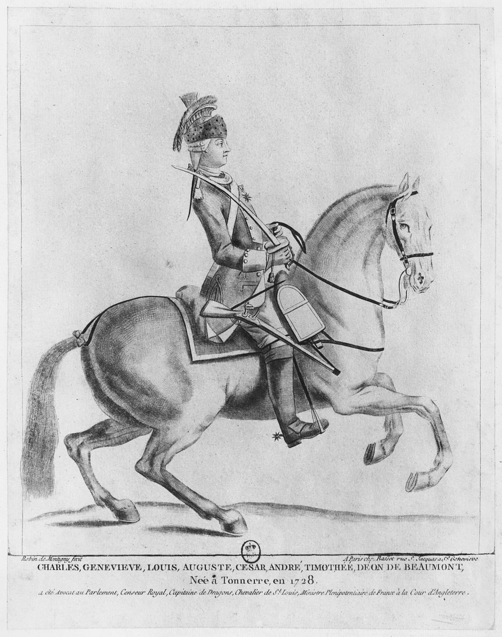 ドラグーンとしてのシュヴァリエ・ドン、1779 作： ロビン・ド・モンティニー