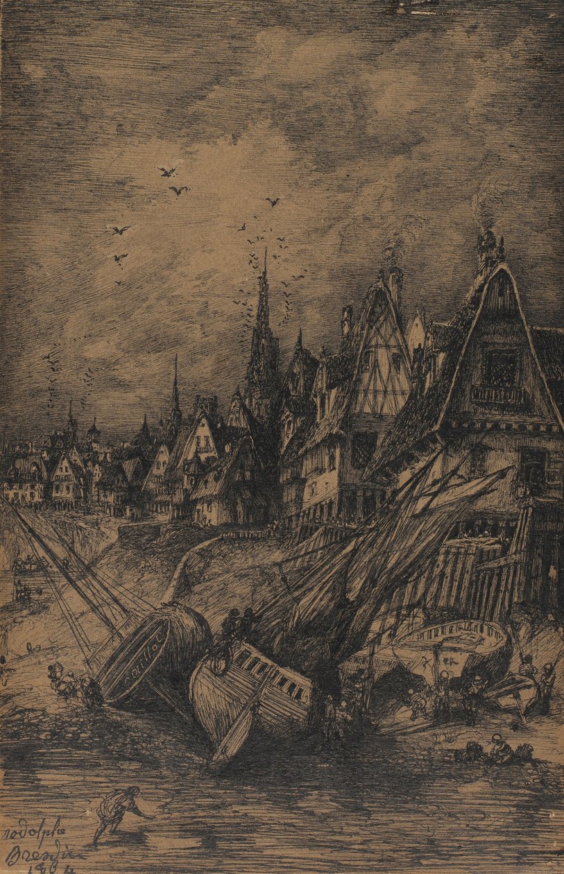 船を洗った、1864 作： ロドルフ・ブレディン