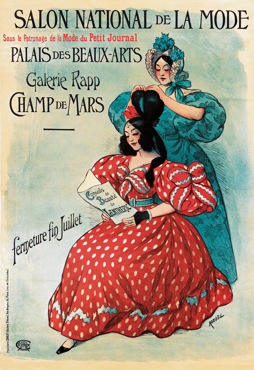 「サロンナショナルデラモード」の宣伝ポスター、1895 作： ローデル