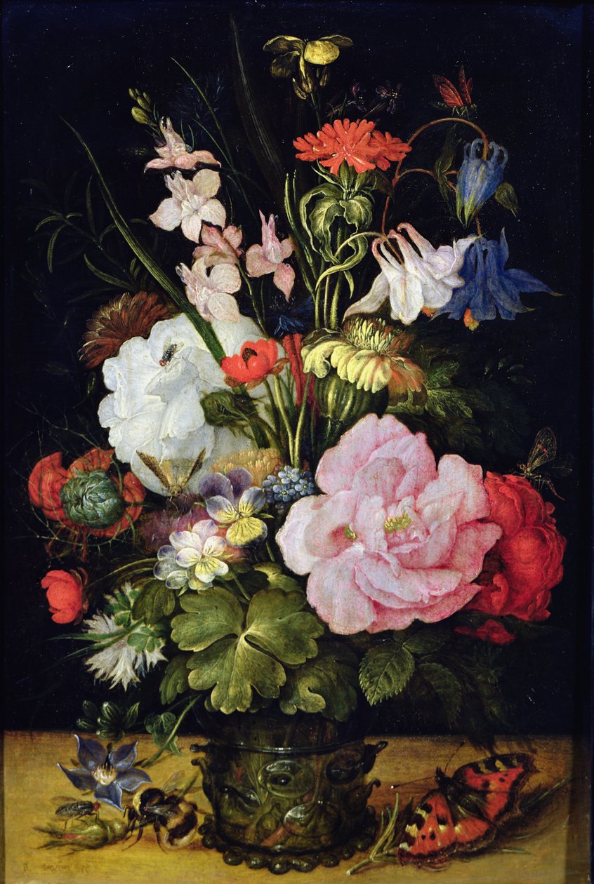 花瓶の花 作： ローランド・ヤコブス。 Savery