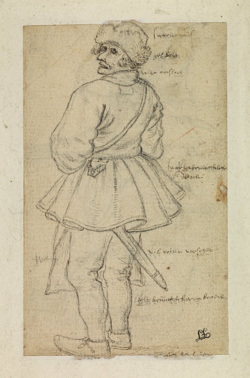 後ろから見た男（裏） 作： RoelandtJacobszとBruegelPieterthe Elder Savery
