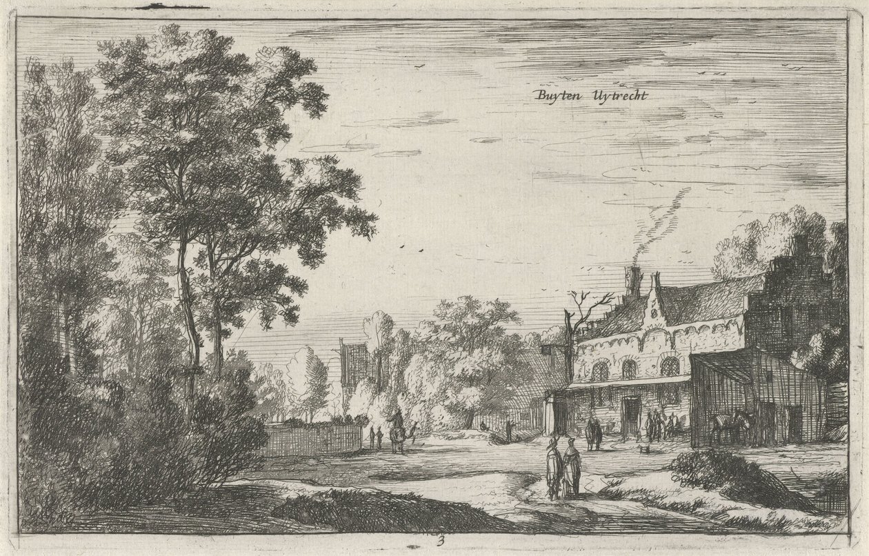 ユトレヒト近くの景色 Buyten Uytrecht (オブジェクトのタイトル) オランダ北部の風景 (Roelant Roghman) (連載タイトル) 作： Roelant Roghman