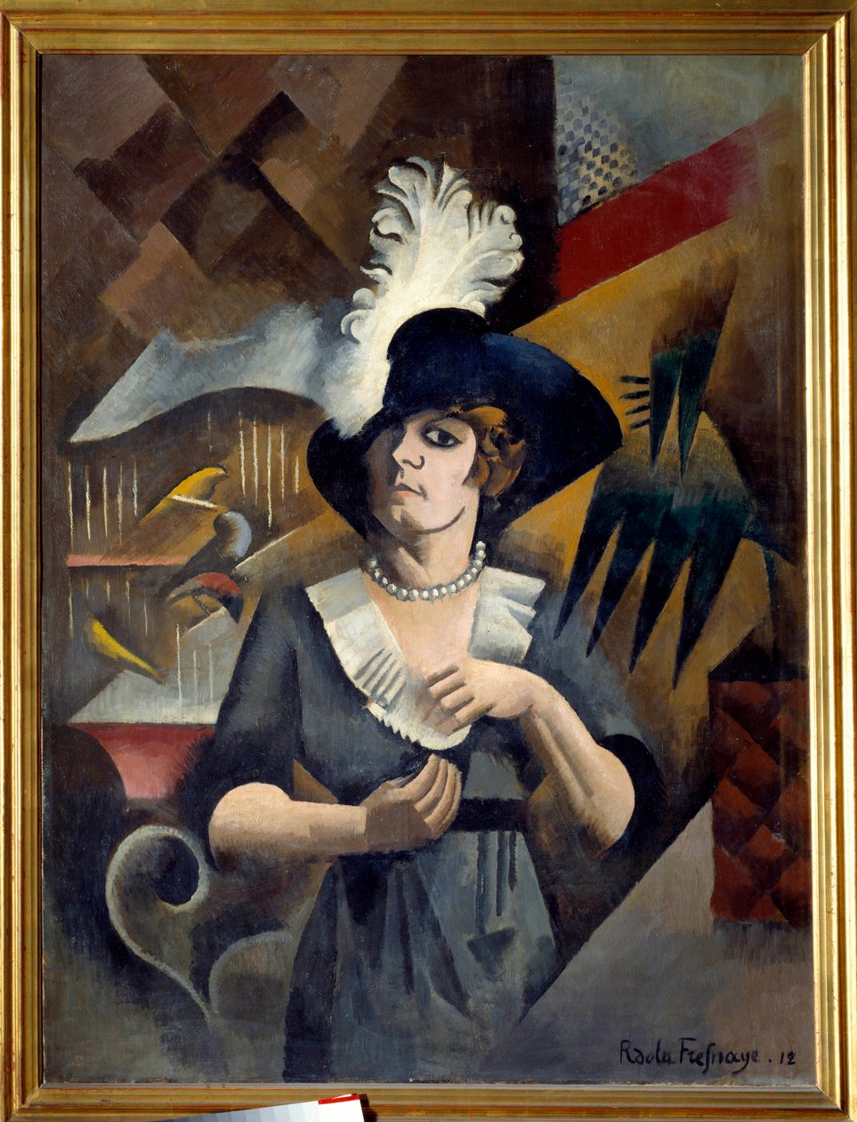 大きな帽子をかぶったアリスの肖像。ロジェ・ドゥ・ラ・フレズネイ（1885～1925）の絵画 作： ロジェ・ド・ラ・フレネ