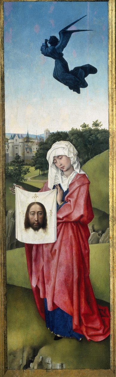 聖ベロニカ、はりつけ三連祭壇画、1445年頃（オーク板に油彩） 作： ロジェ・ファン・デル・ウェイデン