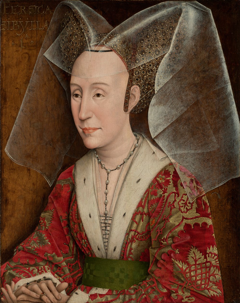 ポルトガルのイザベラの肖像、1450年頃（パネルに油彩） 作： Rogier van der（のワークショップ）Weyden
