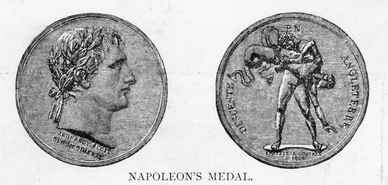 1804年のイギリス侵攻の成功に備えてナポレオンが命じたメダル 作： ロマン・ビンセント・ジュフロワ