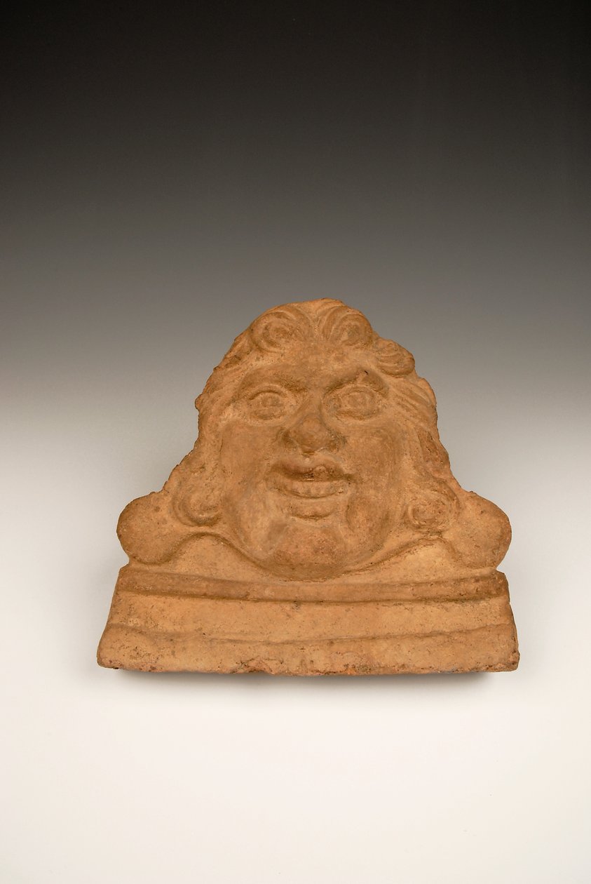 ゴルゴンヘッドの形のAntefix、紀元1〜2世紀（テラコッタ） 作： 小説