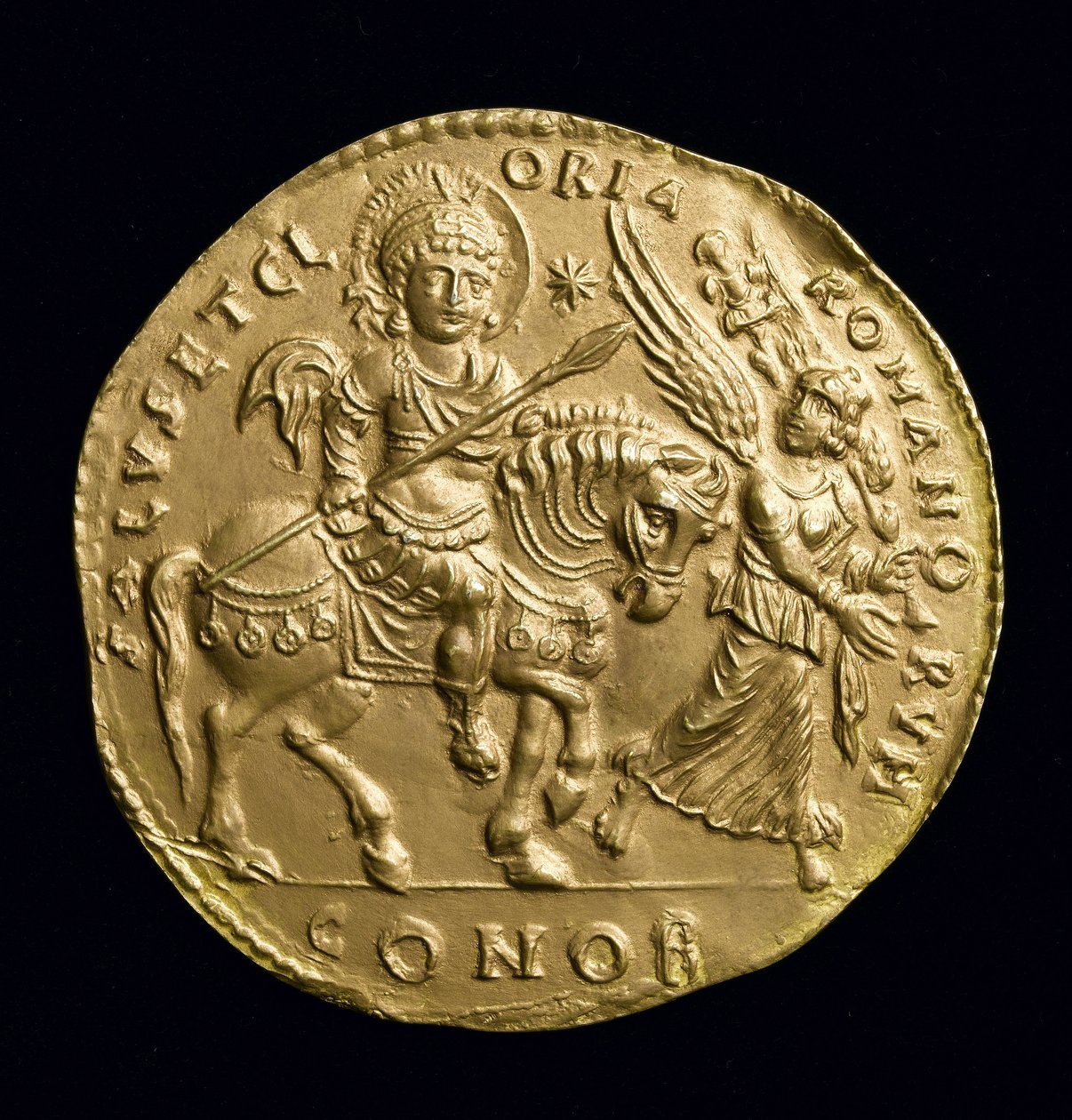 ユスティニアヌス1世の大金メダルのコピー（西暦527〜65年）、西暦534年頃（電気式）（257495を参照） 作： 小説