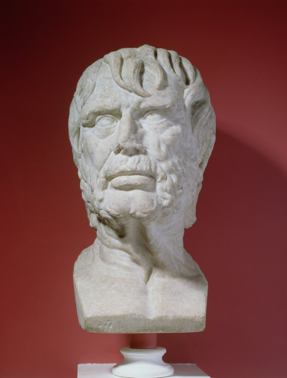 セネカの胸像、C.4 c.65 BC-AD（大理石） 作： 小説
