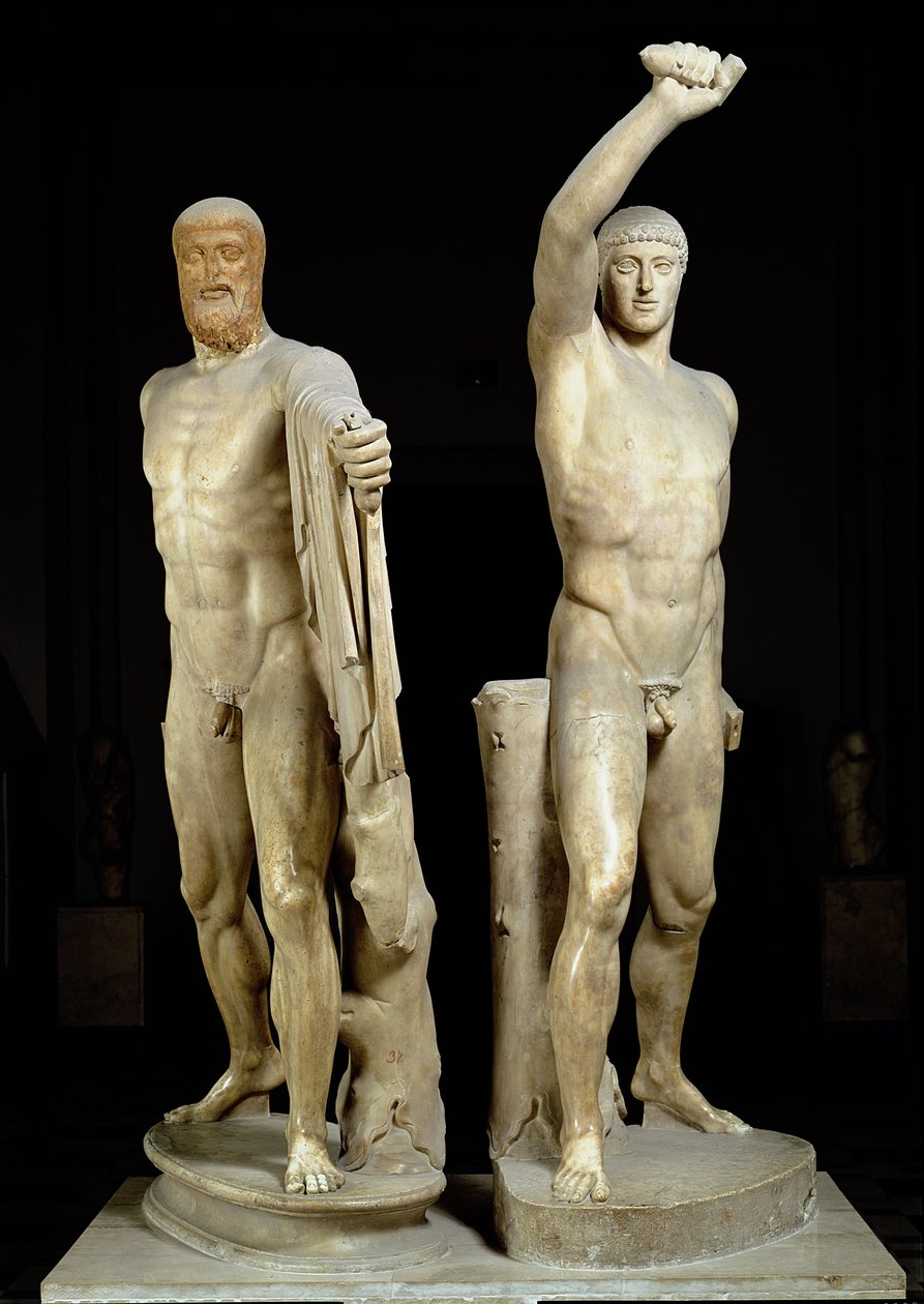 ティラニサイド、紀元前477年頃のクリティオスとネシオテスによるギリシャ語の原本のローマ版、ファルネーゼコレクション（大理石） 作： 小説