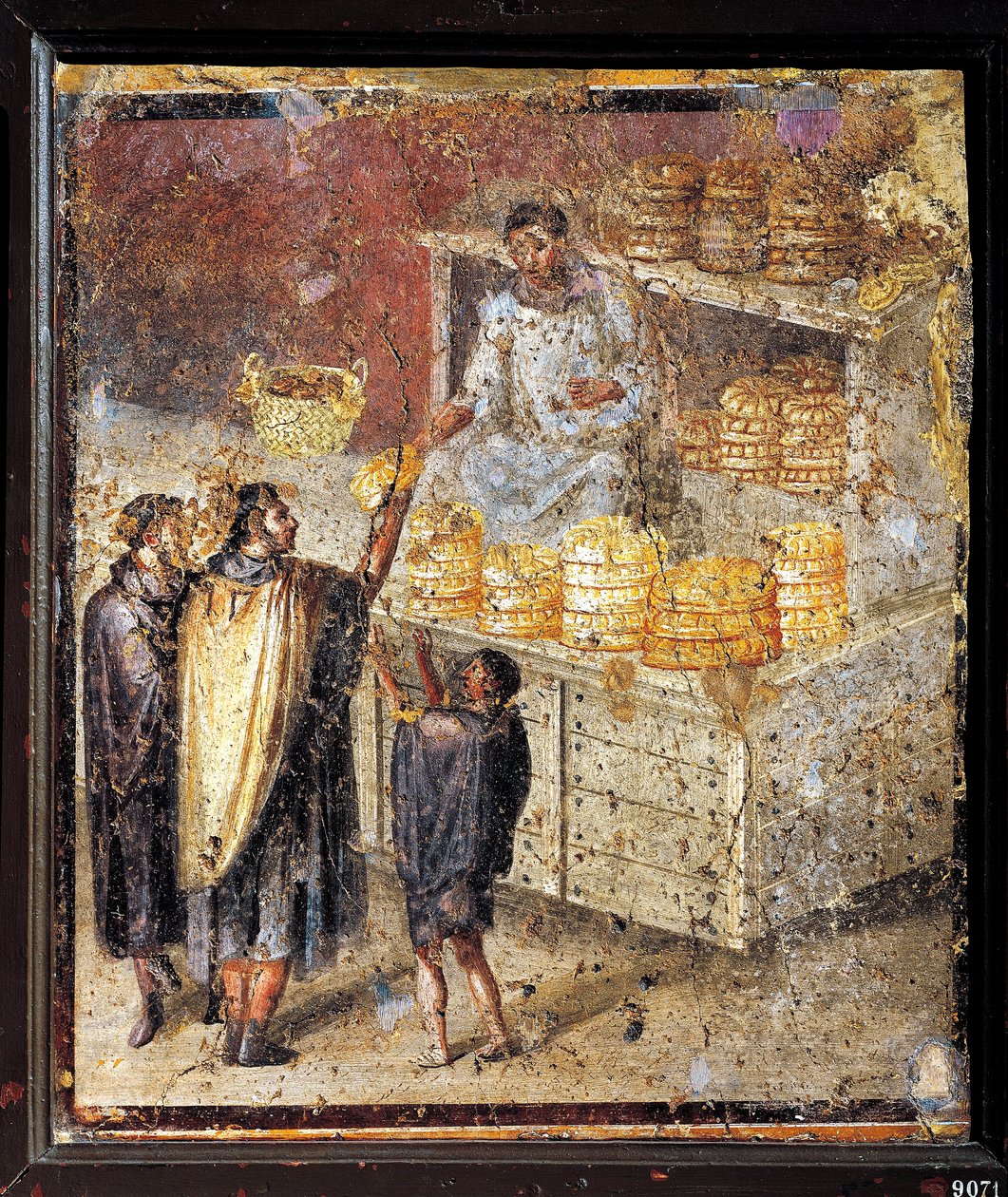 パンの寄付を伴う古代ローマのフレスコ画 作： 小説