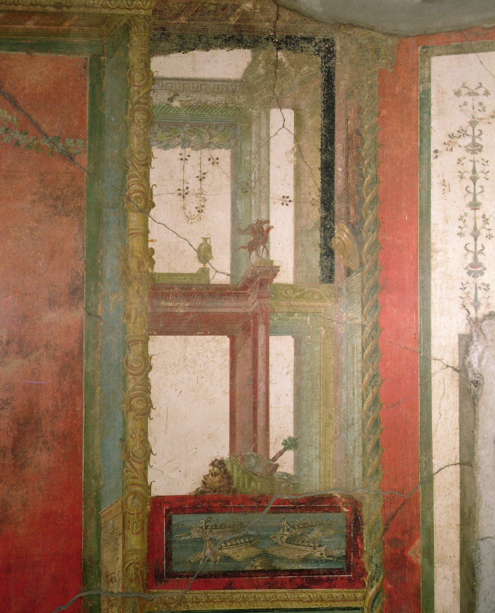 幻想的な建築物、ポンペイ、イタリア（フレスコ画 作： 小説