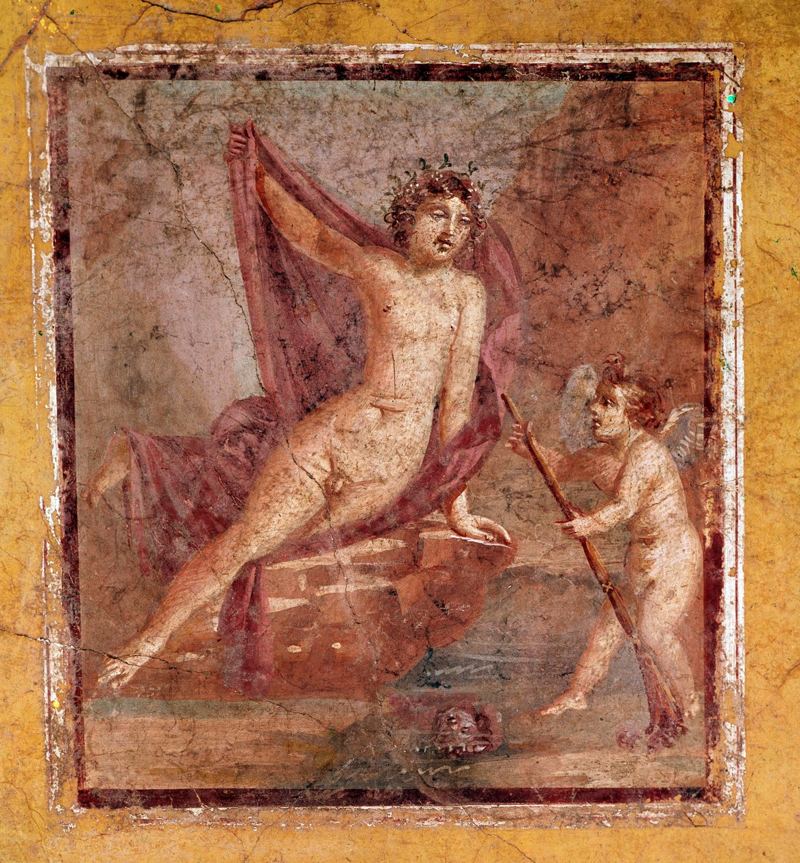 早割シーズン券 ナルキッソスとエロス イタリア・ポンペイ遺跡から出土した第3次 絵画
