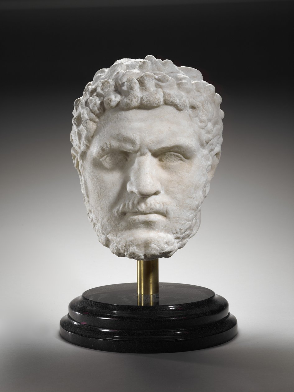 ローマ帝国の皇帝カラカラの肖像、西暦211-17年（大理石）