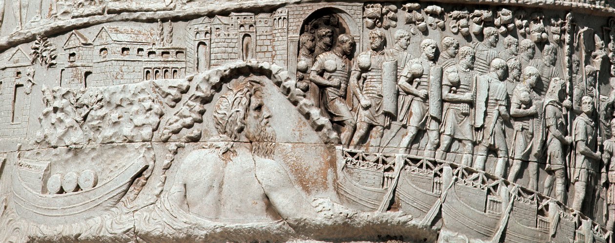 Die römischen Legionen segeln in Ancona unter dem Schutz von Neptun (Detail) von Roman