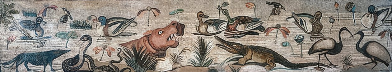 牧神の家（カサデルファウノ）のナイル川の動物、ポンペイ 作： 小説
