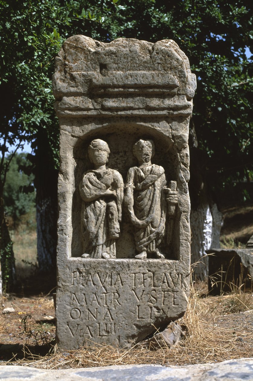 2人の人物のステラ、高帝国時代（紀元前27年-395年） 作： ローマ帝国時代
