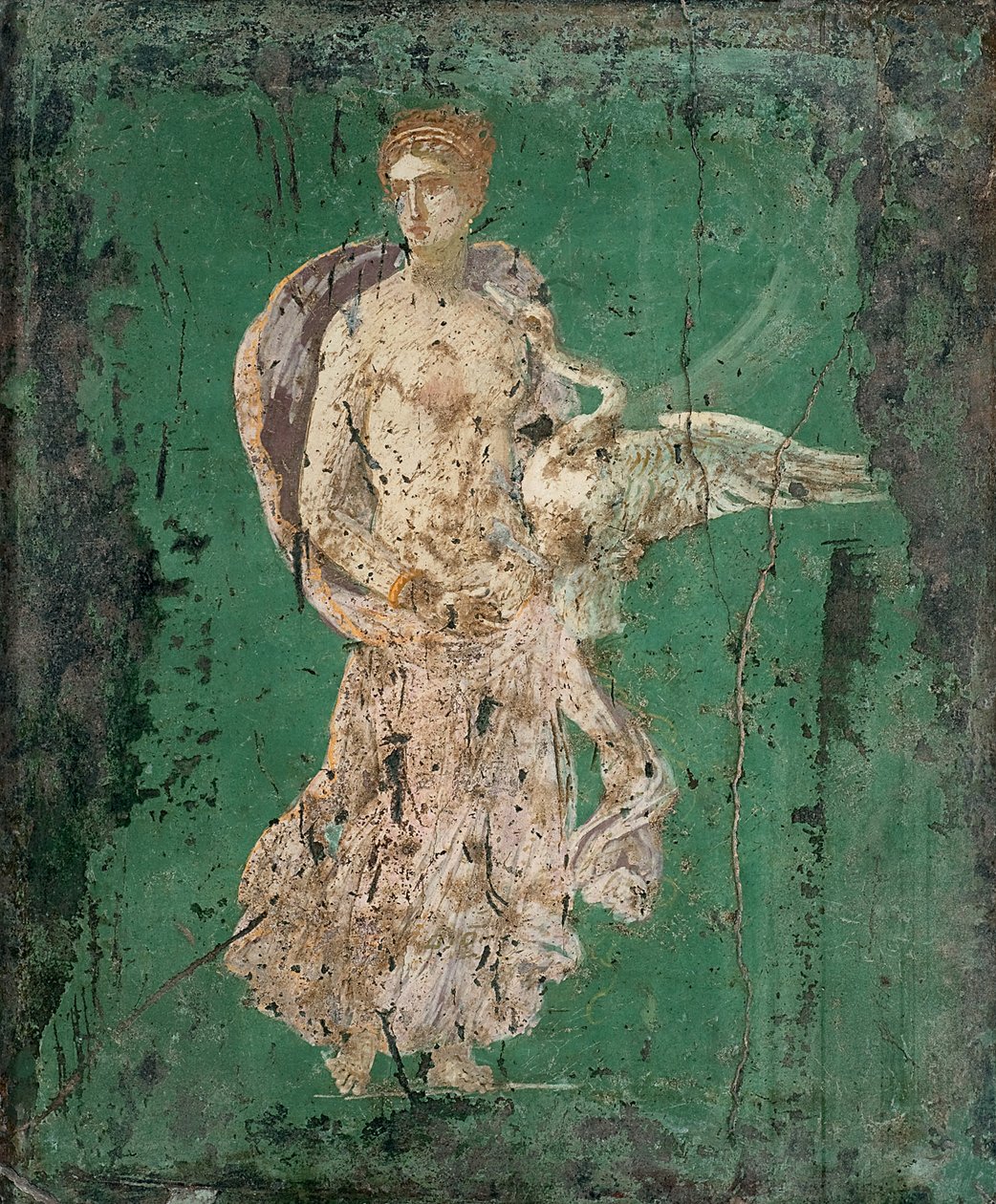 レダと白鳥、1stH. 1世紀。 広告。 作： ローマのポンペイの壁画。