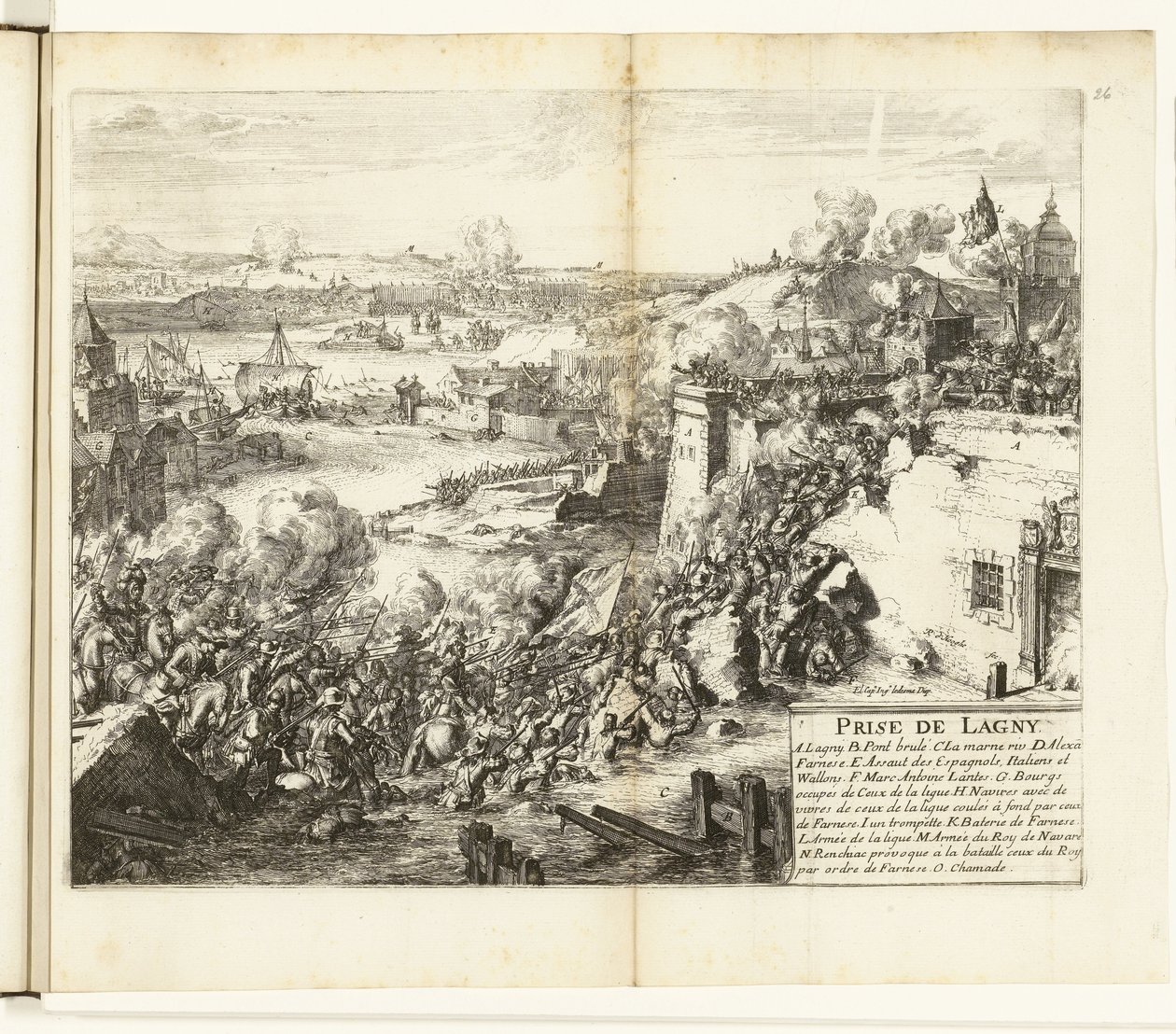 Inname van Lagny、1589-1590 Lagny のキャプチャ (オブジェクトのタイトル) フランダース戦争 (シリーズタイトル) 作： ロメイン・デ・ホーゲ