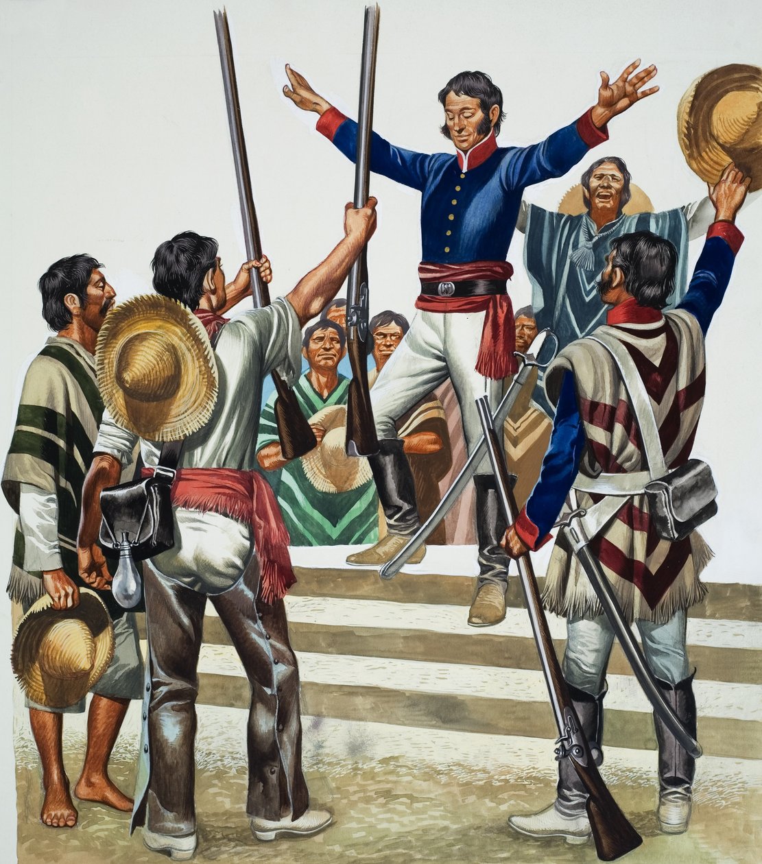 アグスティン・デ・イトゥルビデ（1783-1824）（紙にグワッシュ） 作： ロン・エンブルトン