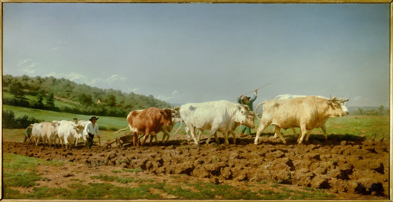 Le plowing nivernais, le sombrage 絵：Marie Rosalie Bonheur dit Rosa Bonheur (1822-1899) 1849 Sun.1,3x2,6 m パリ、オルセー美術館 作： ピンクボヌール