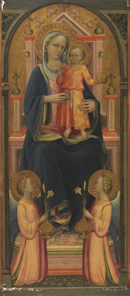処女と子孫、2人の天使、c.1420-25 作： ロッセロ・ディ・ジャコポ・フランキ