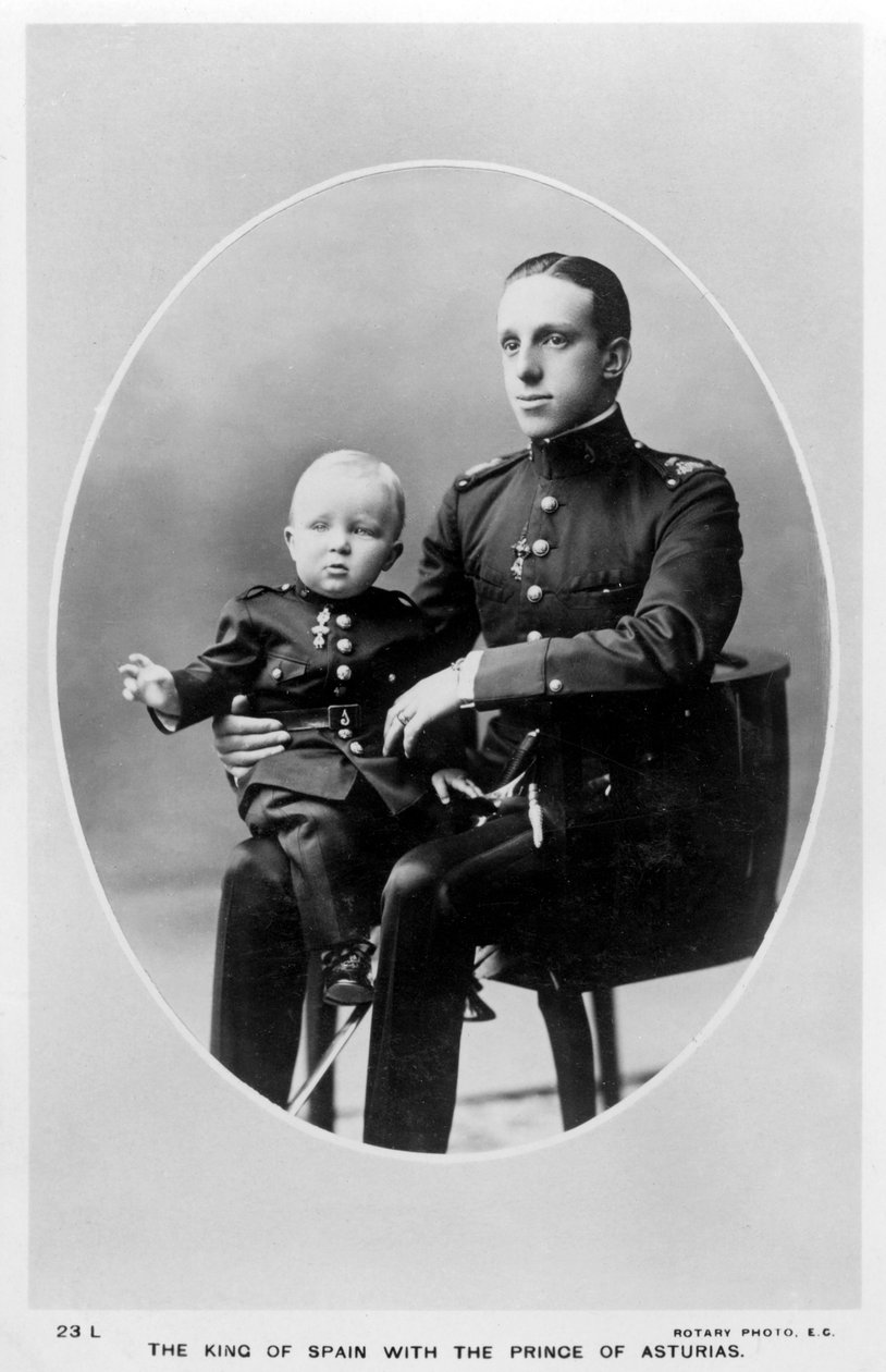 アストゥリアスの王子と一緒のスペインの王、c1908-c1909。 作： ロータリー写真