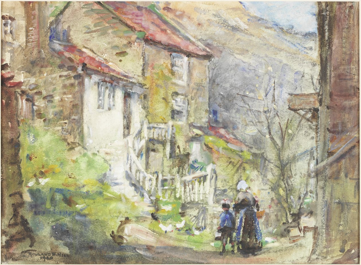 Runswick Cottage (紙に水彩とボディカラー) 作： ローランド・ヘンリー・ヒル