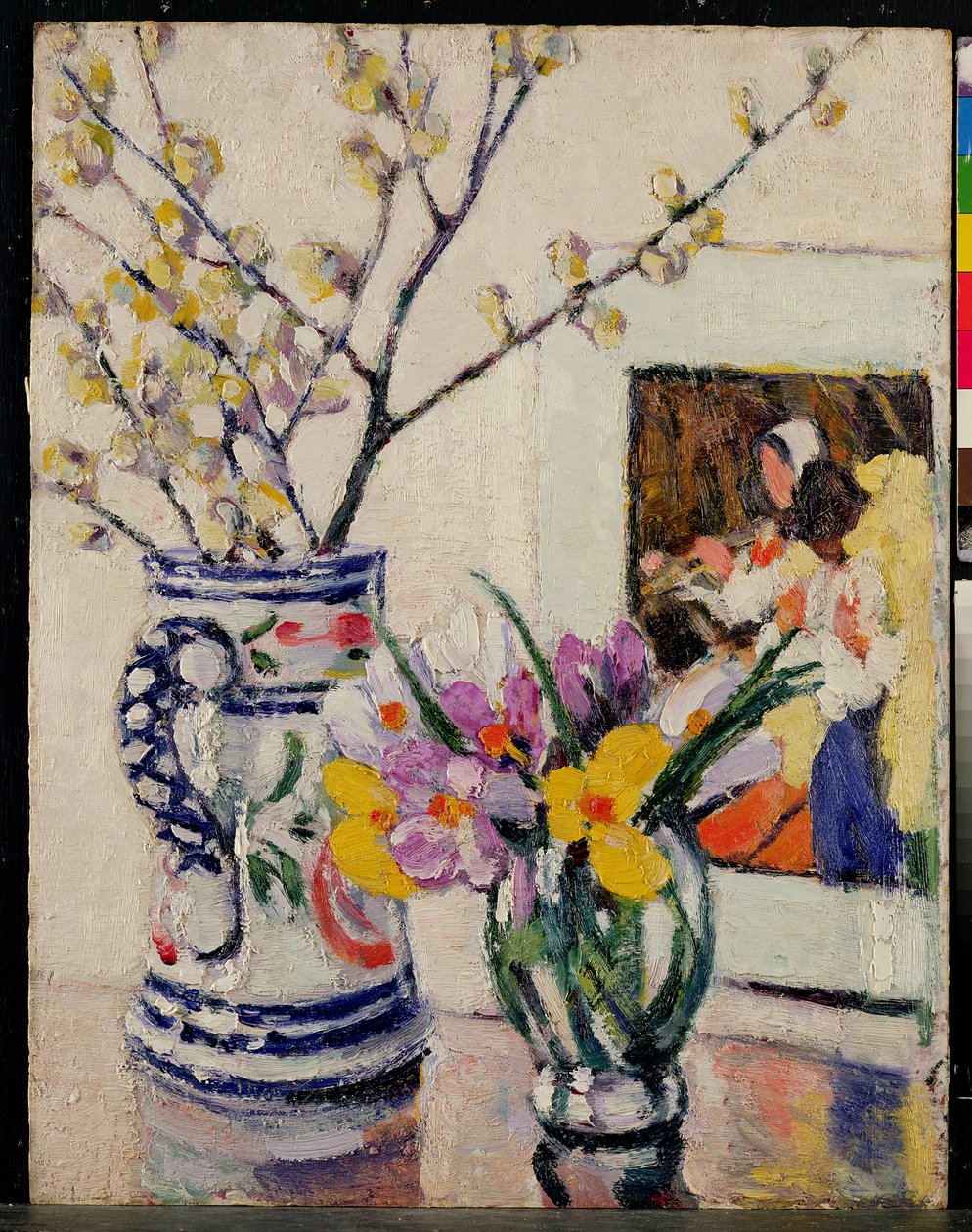 花瓶に花のある静物 作： ローリー・レゲット