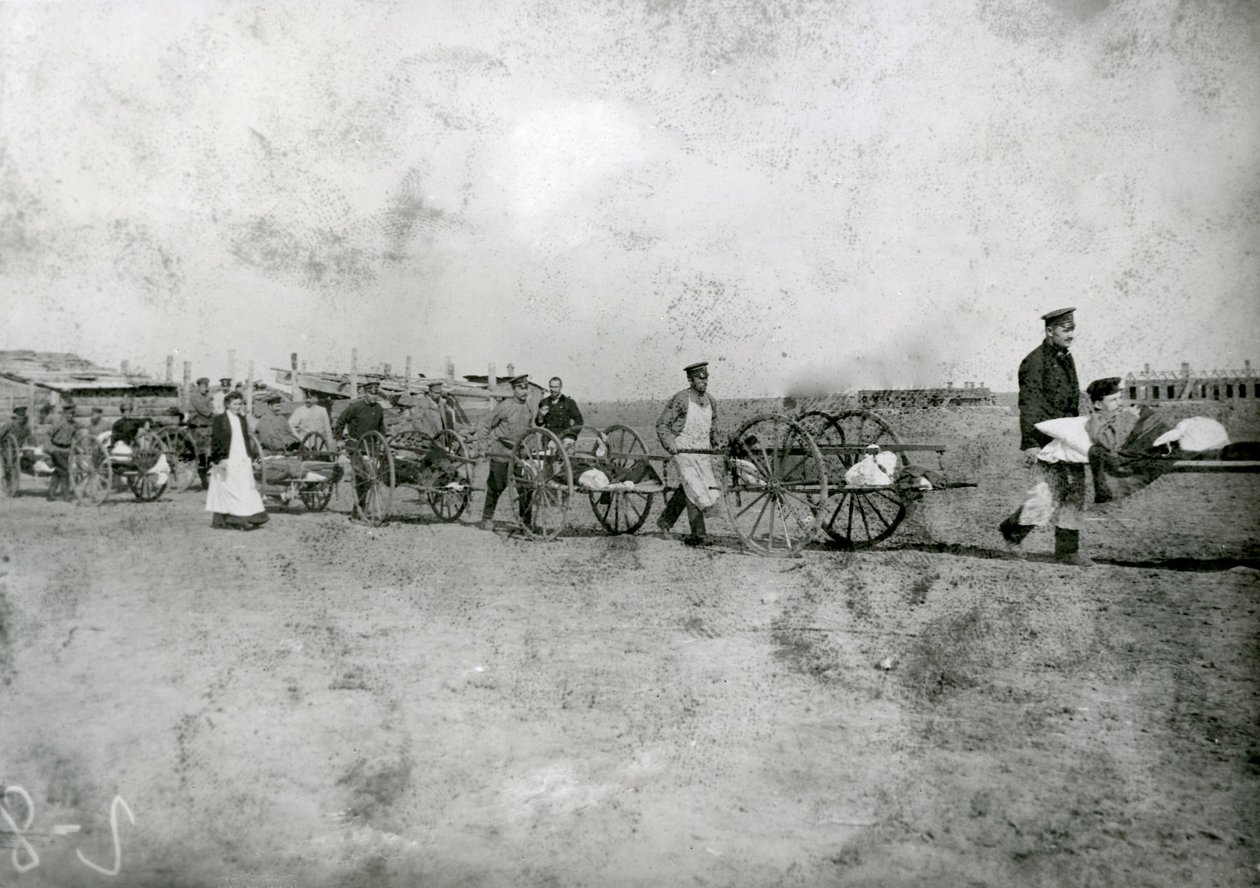 負傷した日露戦争、1904年の輸送 作： ロシアの写真家