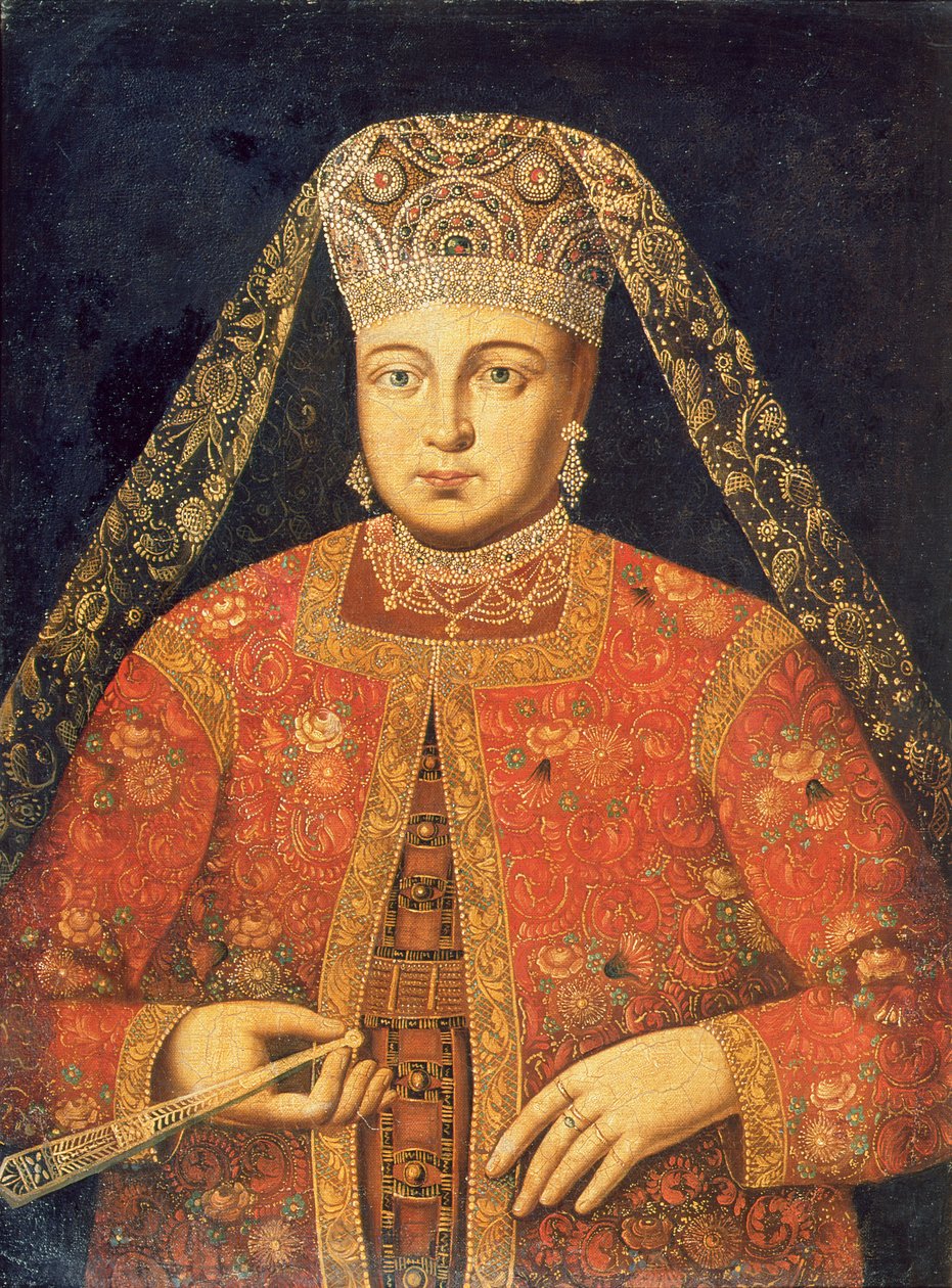 Tsarina Marfa Matveyevna（1664-1715）の肖像 作： ロシア語学校