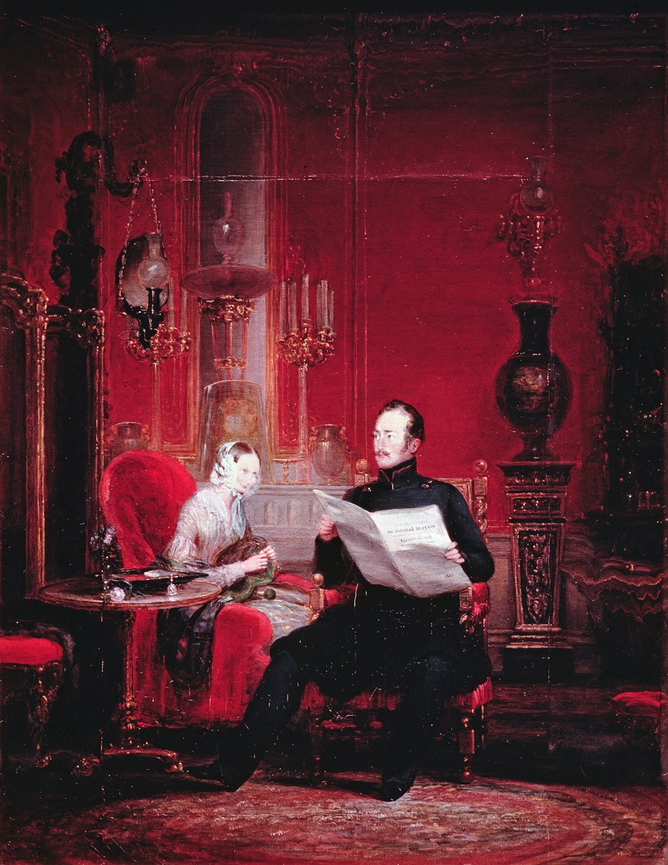 Tsarevich Alexander（1818-81）と彼の妻Maria Alexandrovna、1845 作： ロシア語学校