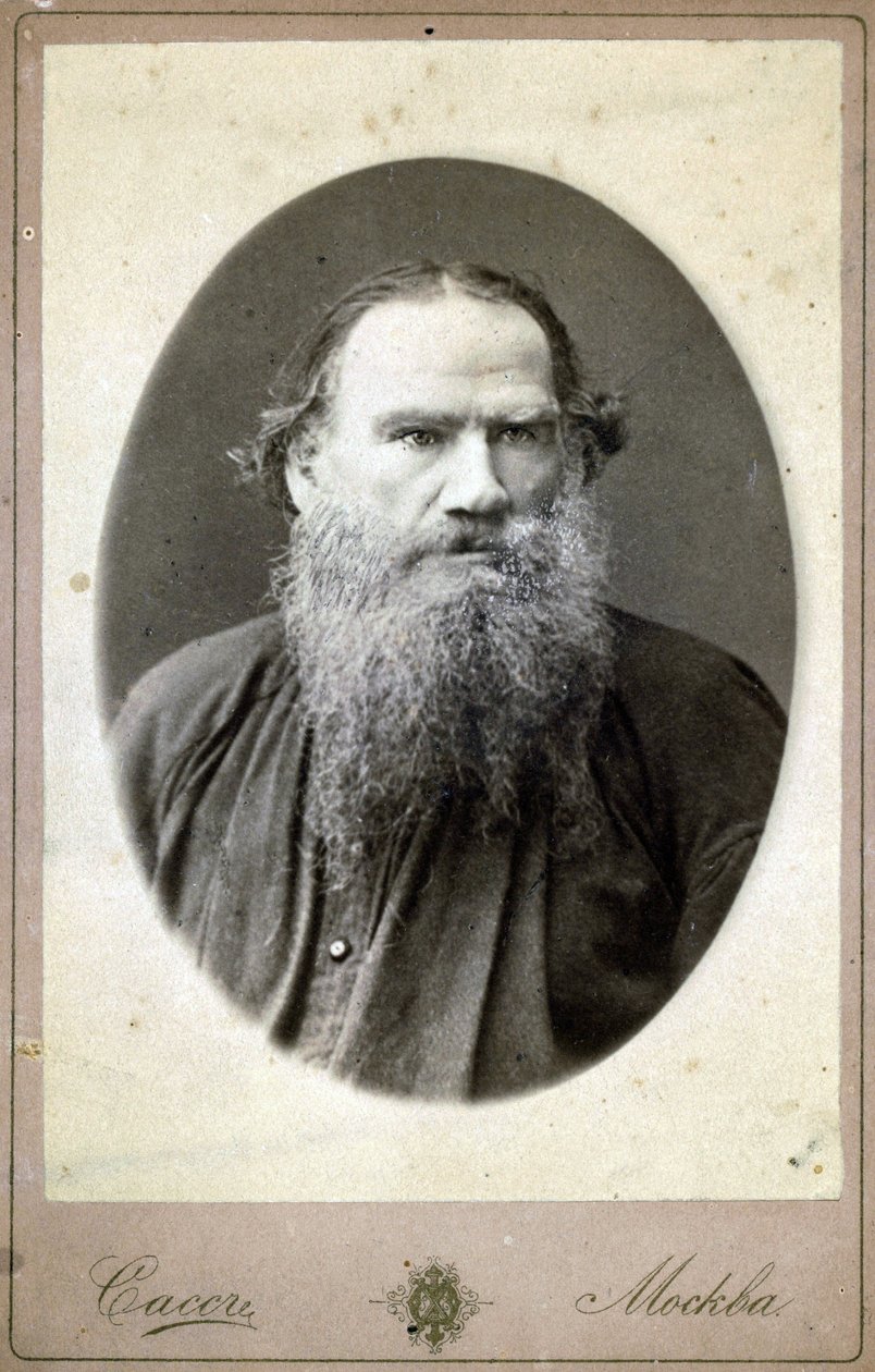 トルストイ伯爵 (レオン・トルストイ)、ロシアの作家 (1828-1910)、レフ・ニコライエヴィチの肖像。 作： ロシアの写真家