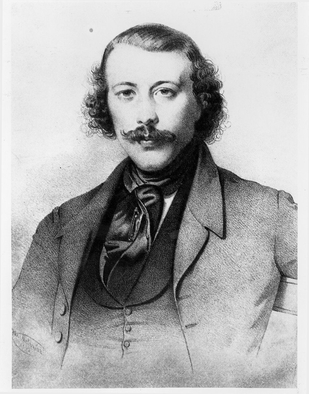 ミハイル・アレクサンドロヴィッチ・バクニンの肖像（1814-76）1843 作： ロシア語学校
