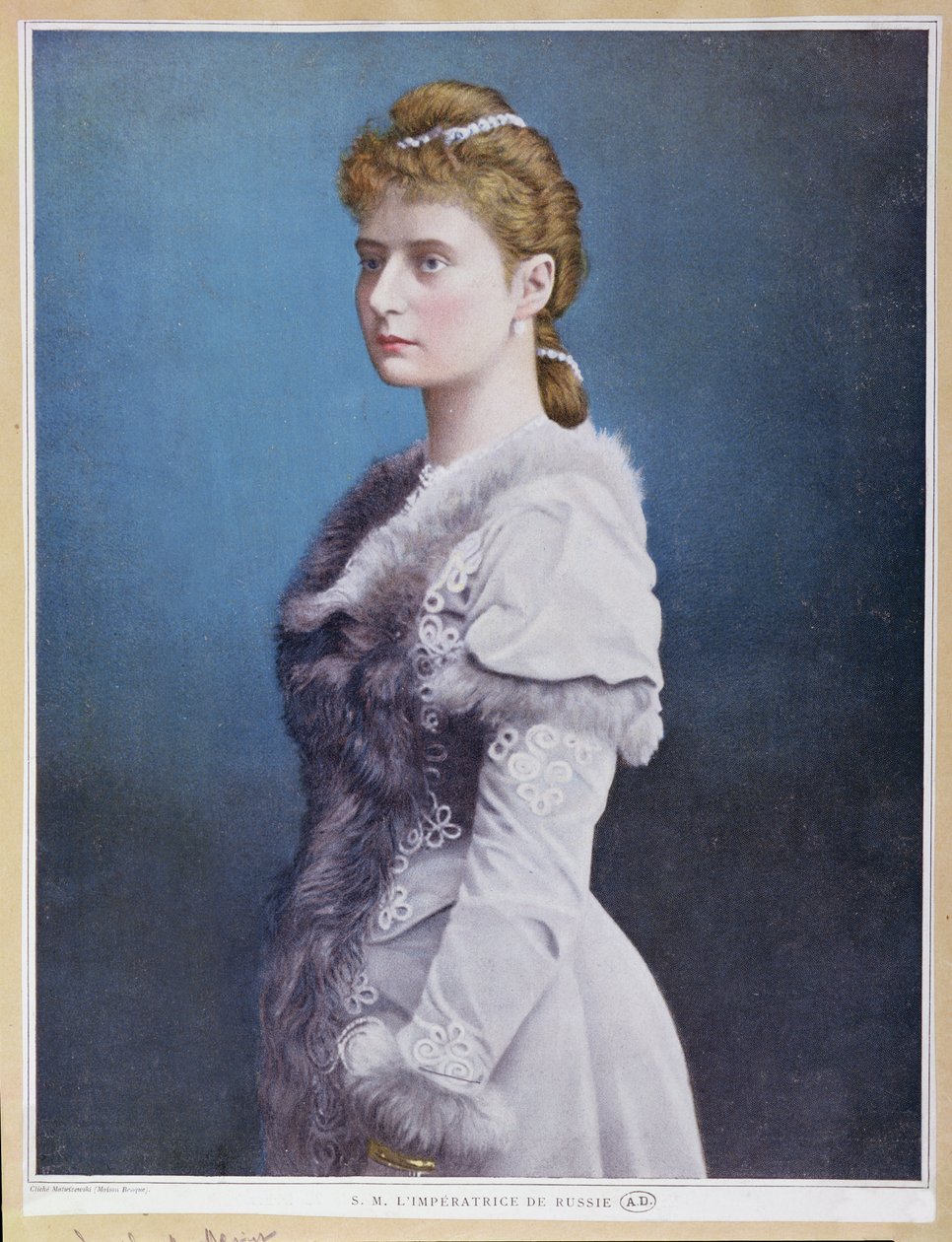 Tsarina Alexandra Feodorovna（1872-1918）c.1898の肖像 作： ロシア語学校