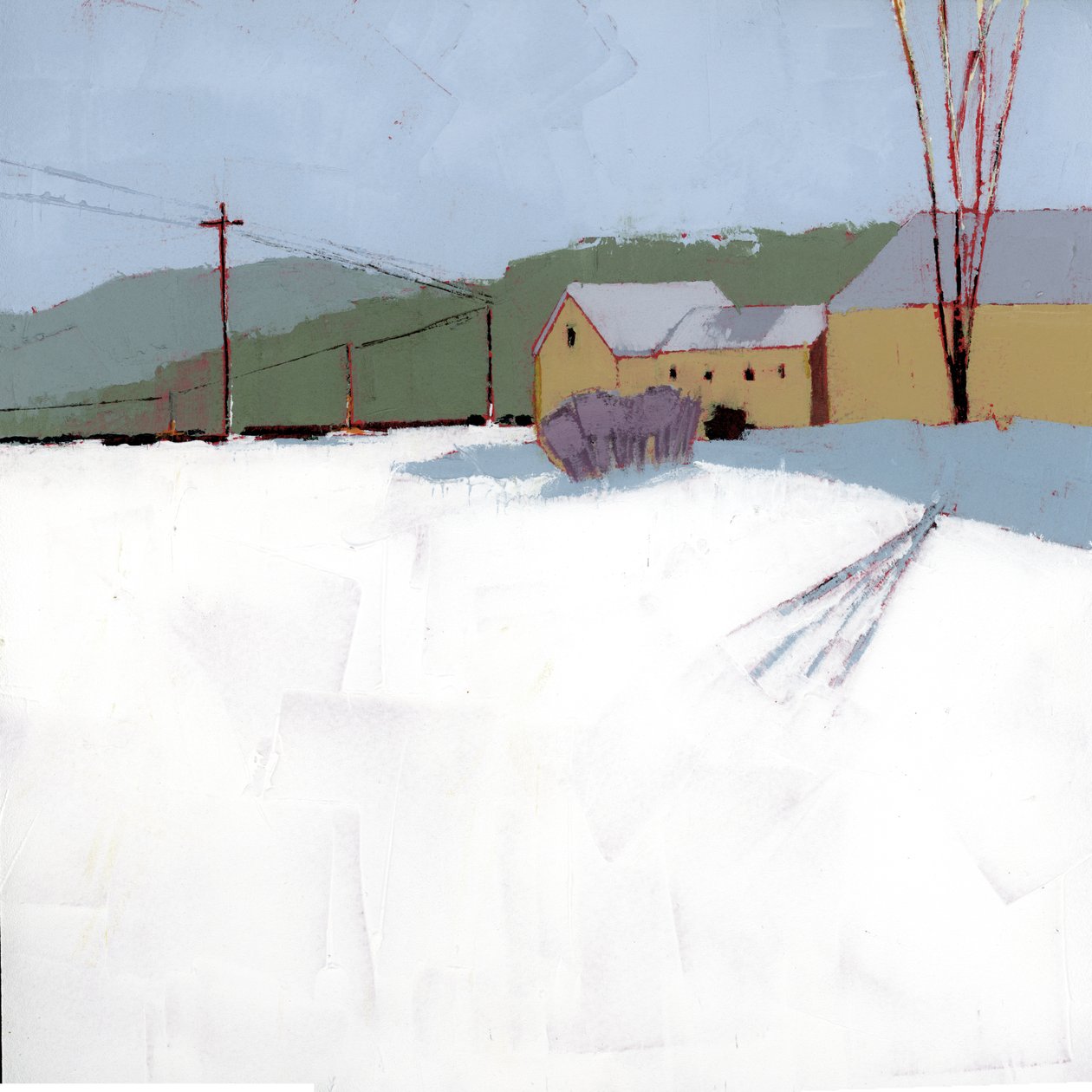 グリーンマウンテン、2025年（アクリル、木製パネル） 作： 