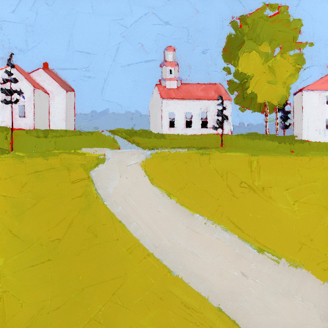 ミーティング・プレイス、2025年（アクリル、木製パネル） 作： 