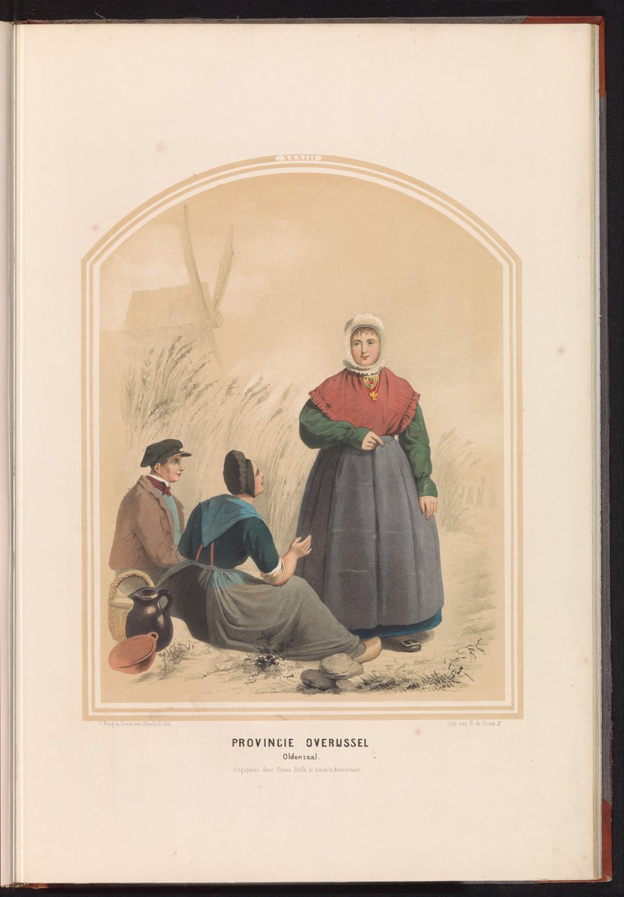 オーファーアイセルのオルデンザールの伝統衣装、1857年 オーファーアイセル県。 Oldenzaal / XXXIII (オブジェクトのタイトル) 作： Ruurt de Vries