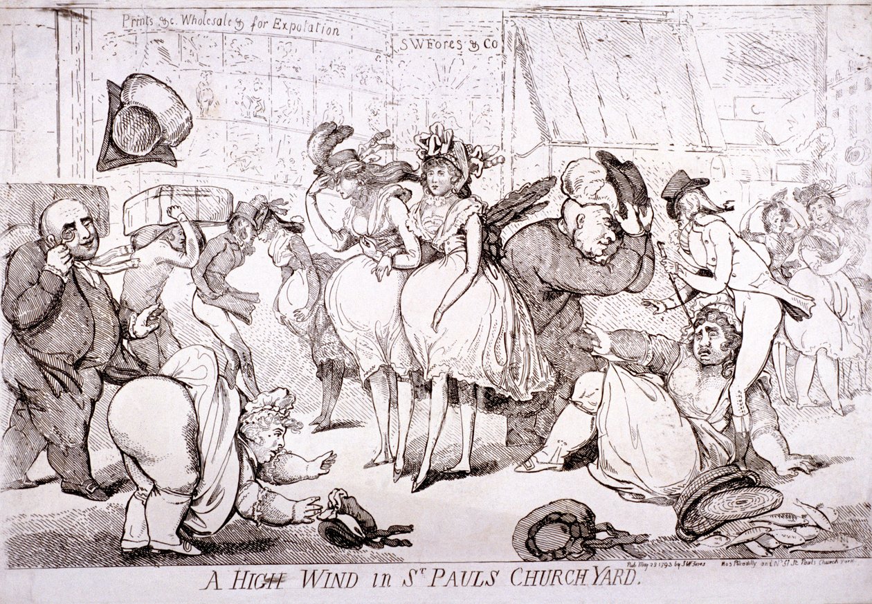 「セント ポール教会の強風」、ロンドン、1793 年 作： SWフォア