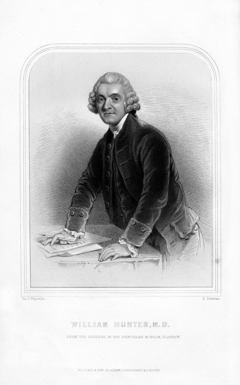 ウィリアムハンター博士、スコットランドの解剖学者、産科医、1870年 作： S.フリーマン