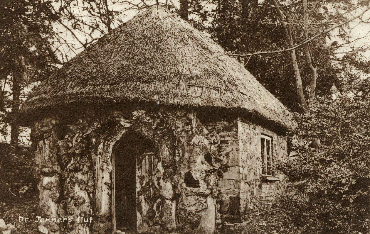 エドワード・ジェンナーの茅葺き小屋、グロスターシャー州バークレー、20 世紀。 作： Sピード