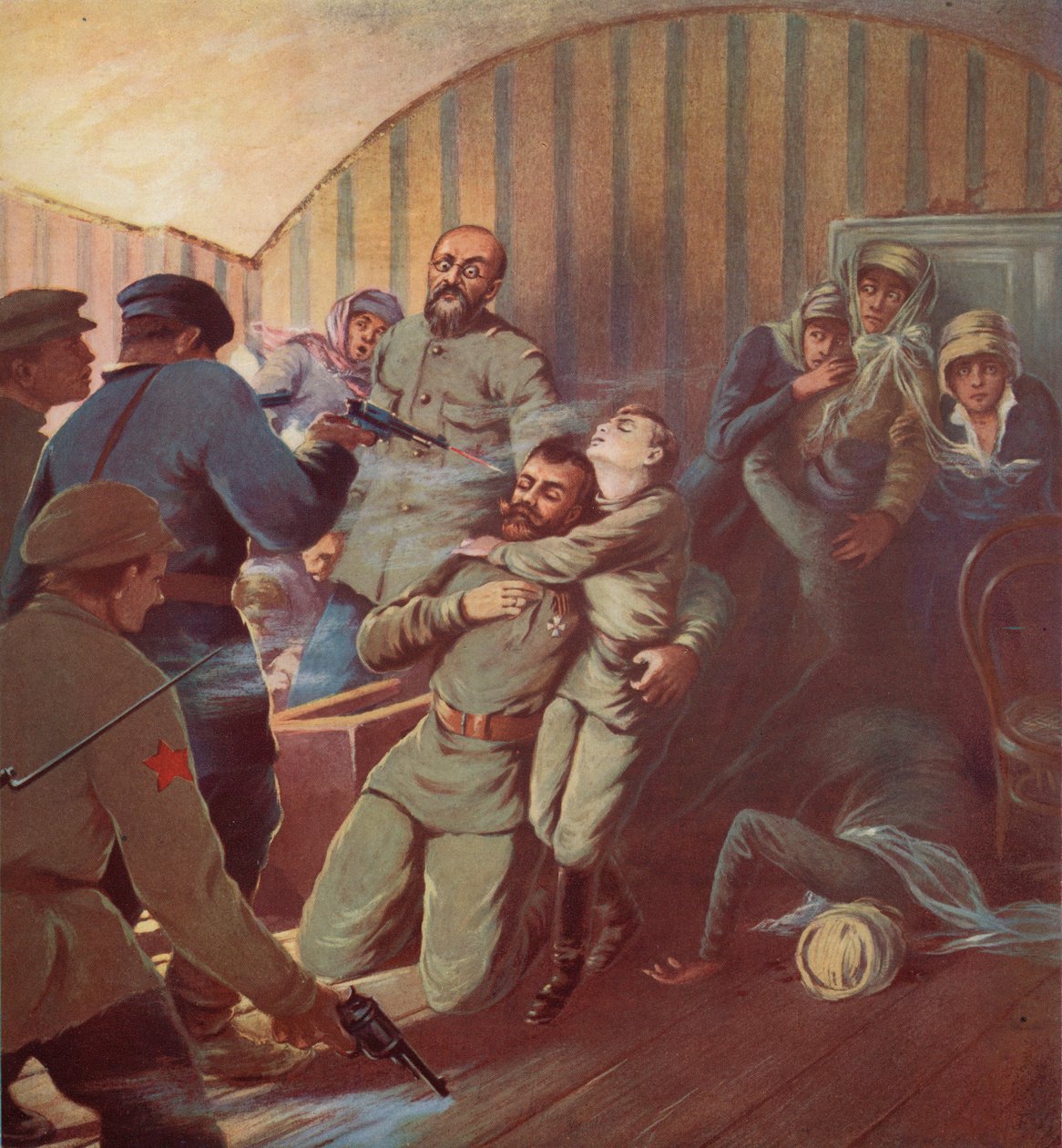 ボリシェヴィキによるロシア皇帝ニコライ2世とその家族の殺害、エカテリンブルク、ロシア革命 作： S.サルマット
