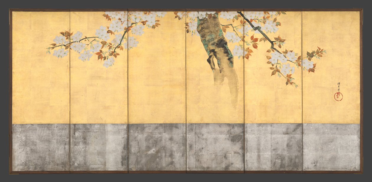 咲き誇る桜 作： 酒井抱一