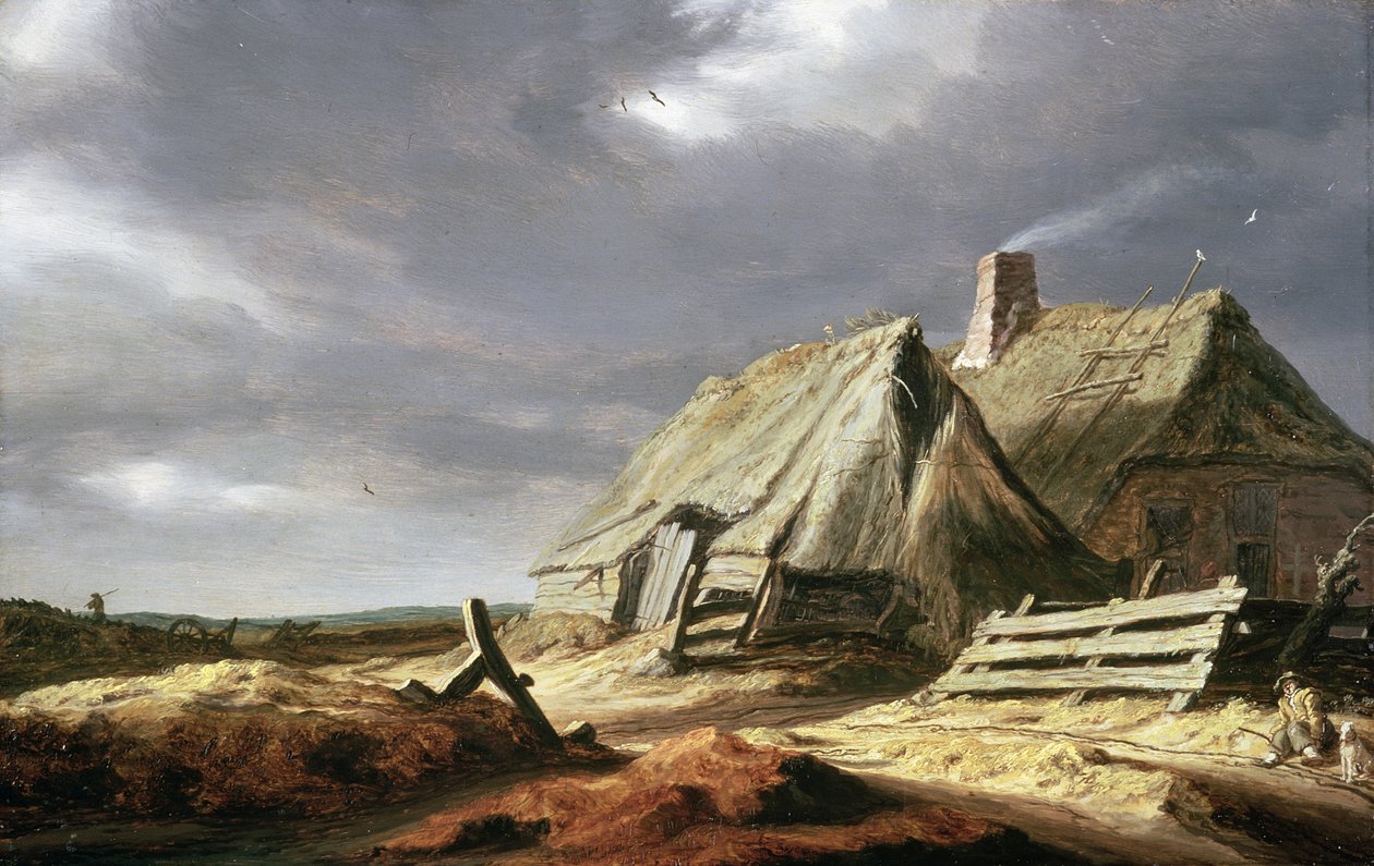 風景の中の農場の建物、1625-28年頃 作： サロモン・ファン・ルイスダールまたはルイスダール