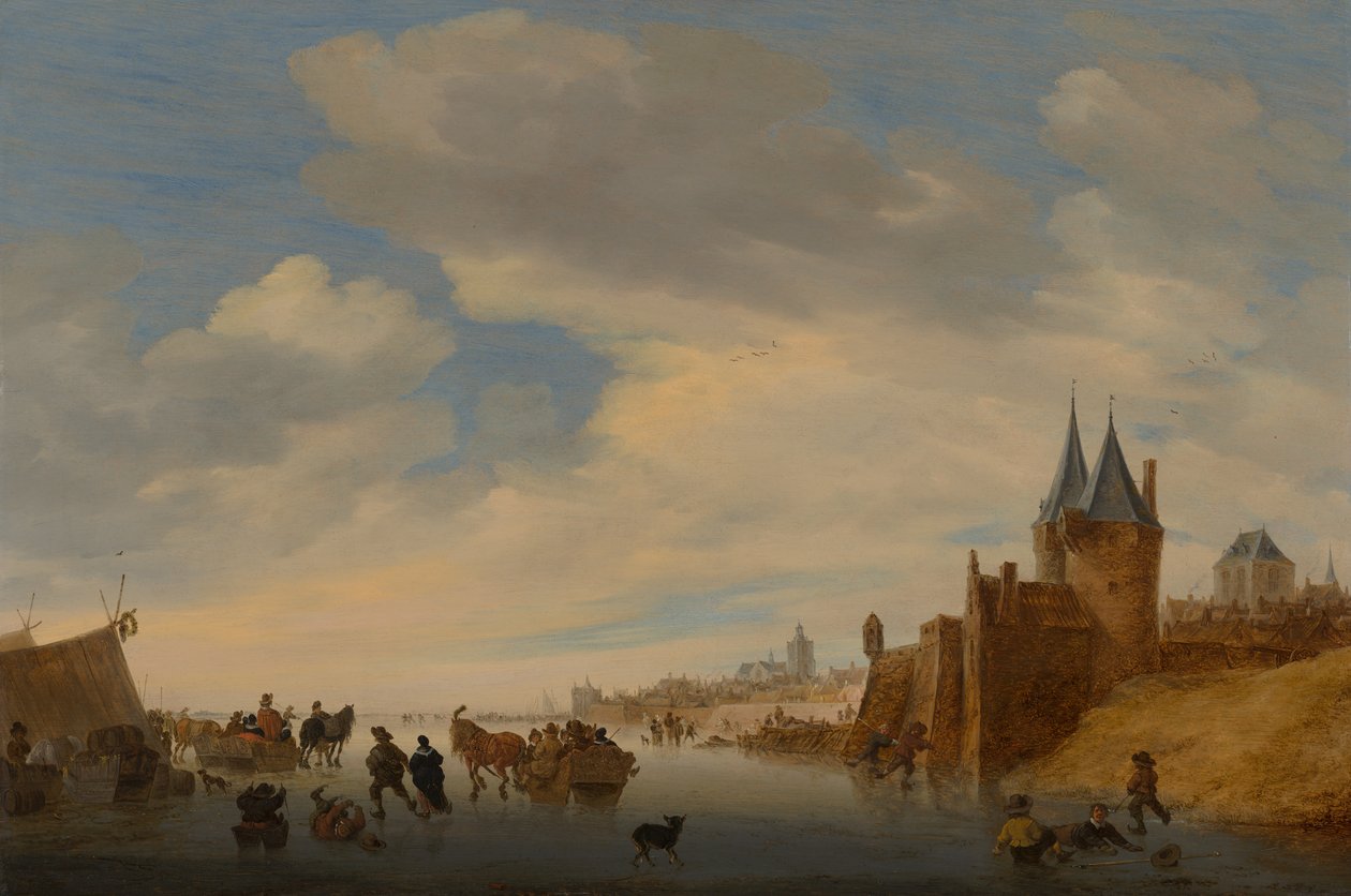アーネムの冬の風景、1653年 作： サロモン・ファン・ルイスダールまたはルイスダール