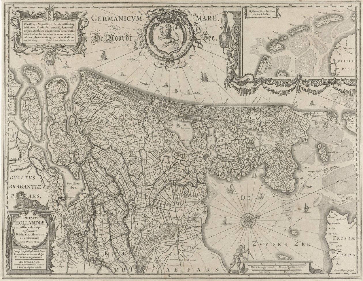 オランダの地形図 Comitatus Hollandiae (オブジェクトのタイトル) 作： ソロモンロジェ