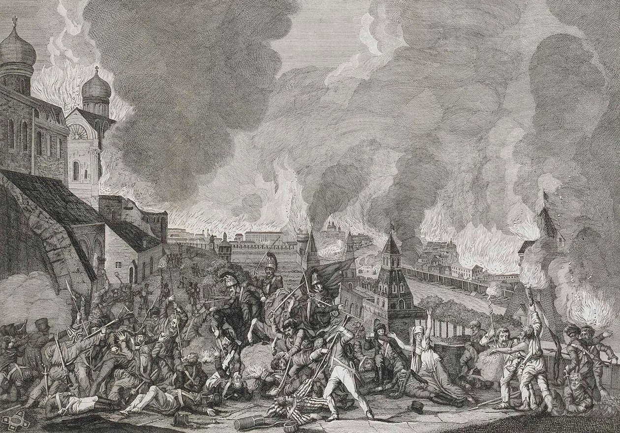 1812年9月15日のモスクワの火事 モスクワのフランス人、1812年から1823年まで。   作： サルヴァトーレ・カルデリ